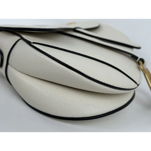 Christian Dior Medium Saddle White Leather Shoulder Bag - Image 16