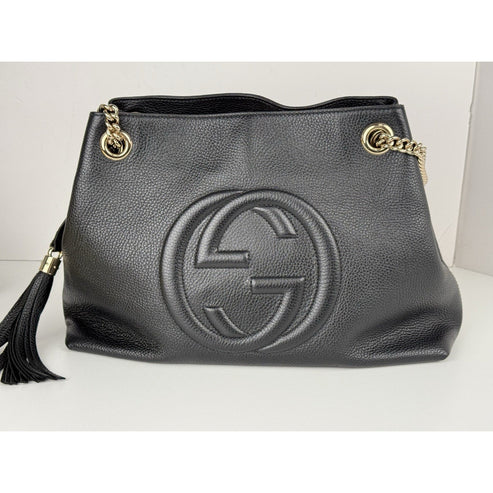 Gucci Soho Chain Strap Women's Shoulder Bag in Black Leather - Image 16