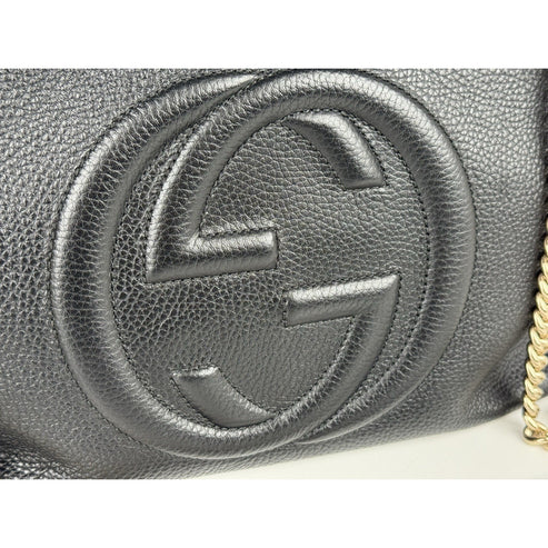 Gucci Soho Chain Strap Women's Shoulder Bag in Black Leather - Image 11