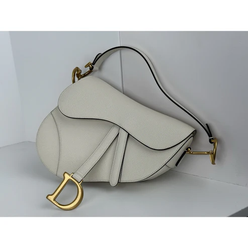 Christian Dior Medium Saddle White Leather Shoulder Bag - Image 3