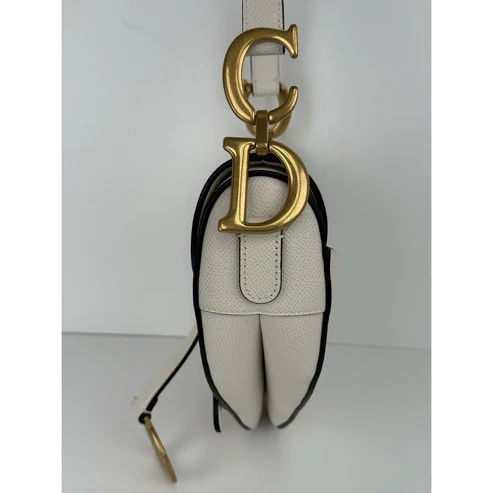 Christian Dior Medium Saddle White Leather Shoulder Bag - Image 9