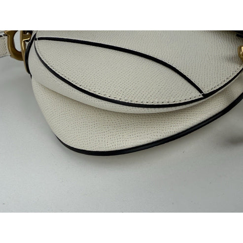 Christian Dior Medium Saddle White Leather Shoulder Bag - Image 7