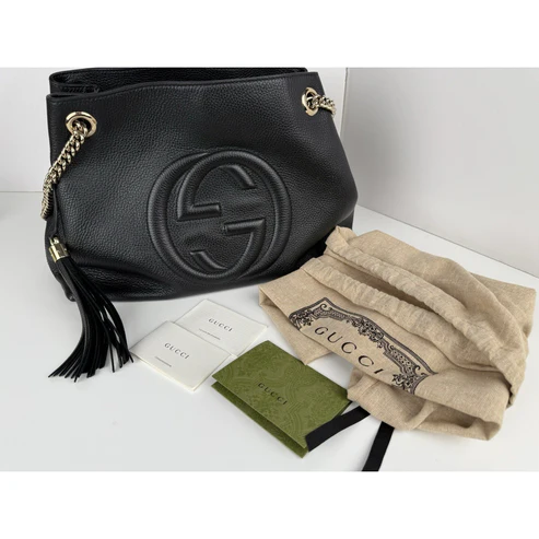 Gucci Soho Chain Strap Women's Shoulder Bag in Black Leather - Image 3