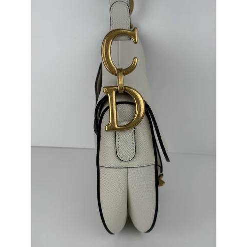 Christian Dior Medium Saddle White Leather Shoulder Bag - Image 8