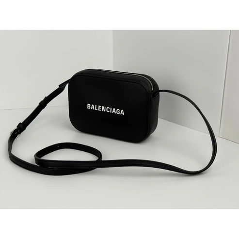 BALENCIAGA Black Calfskin Logo XS Everyday Women’s Camera Bag