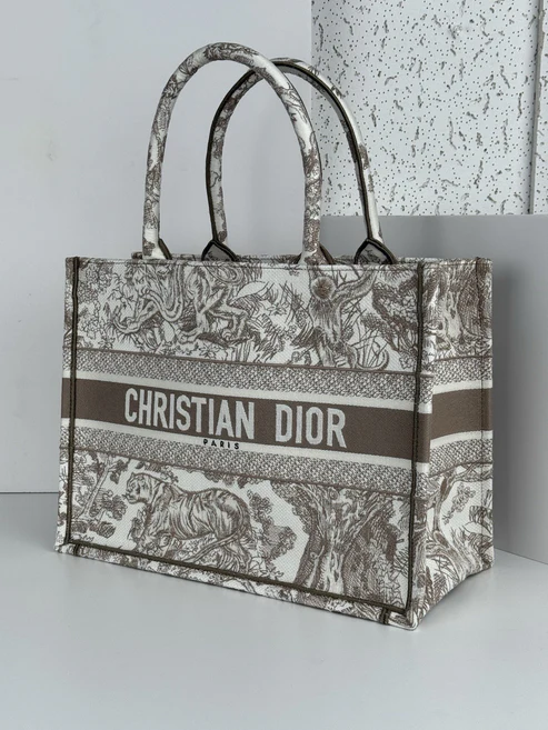 Dior Book Toile De Jouy Tote Small White/Beige Canvas