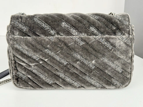 Balenciaga Velvet Logo Matelasse BB Chain Shoulder Bag - Image 5