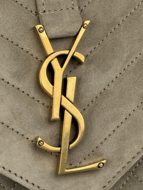 Saint Laurent Suede Matelasse Beige Envelope Small Bag - Image 7