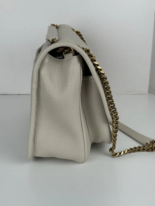 Saint Laurent Niki Medium Leather Shoulder Bag in Crema Soft - Image 8