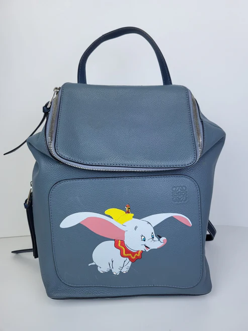 Loewe Backpack Disney Flying DUMBO Stone Blue Leather GOYA Limited Edition