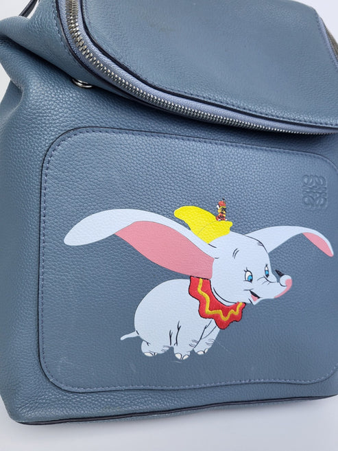Loewe Backpack Disney Flying DUMBO Stone Blue Leather GOYA Limited Edition - Image 11