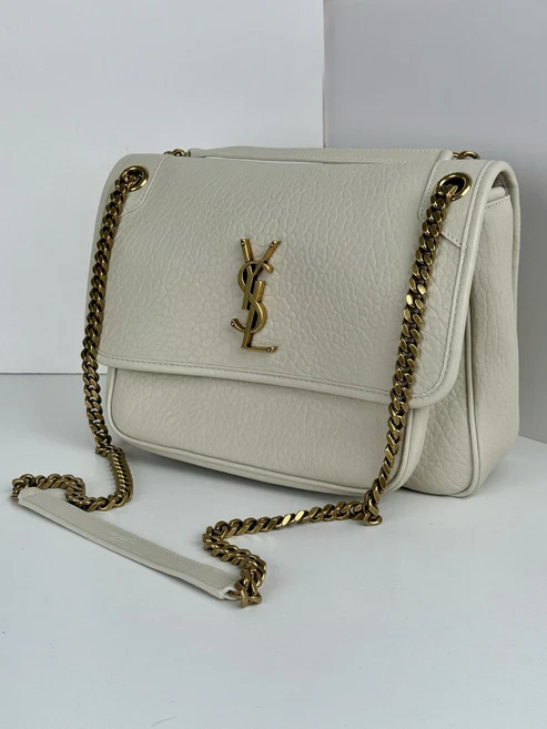 Saint Laurent Niki Medium Leather Shoulder Bag in Crema Soft - Image 14