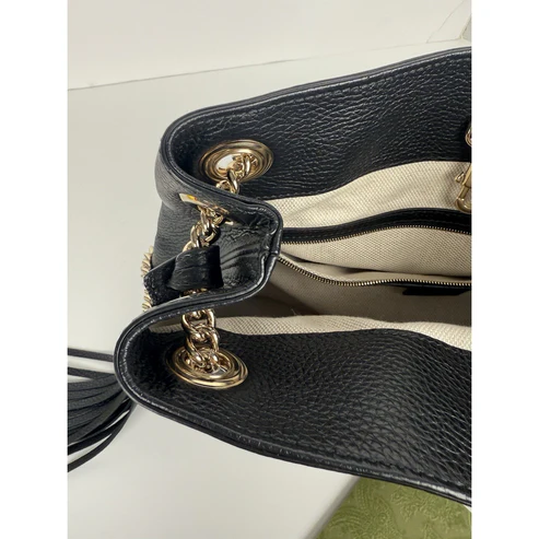 Gucci Soho Chain Strap Women's Shoulder Bag in Black Leather - Image 4