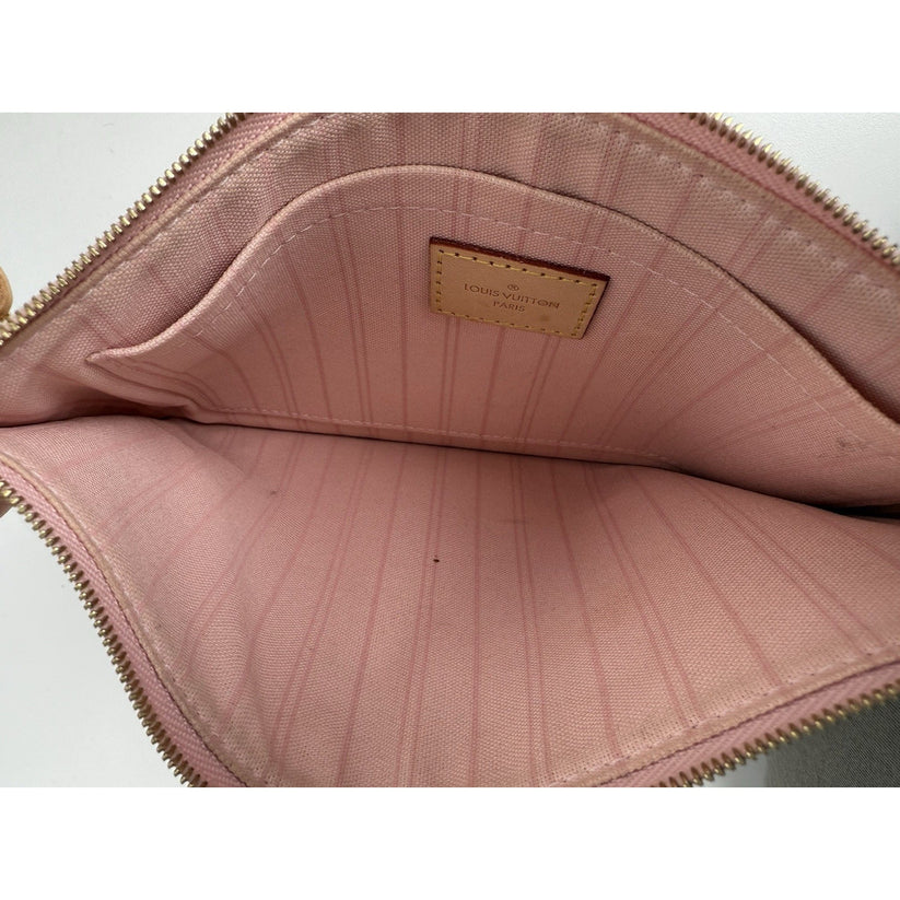 LOUIS VUITTON Neverfull Monogram White Canvas Pink Interior Tote Shoulder Bag - Image 6