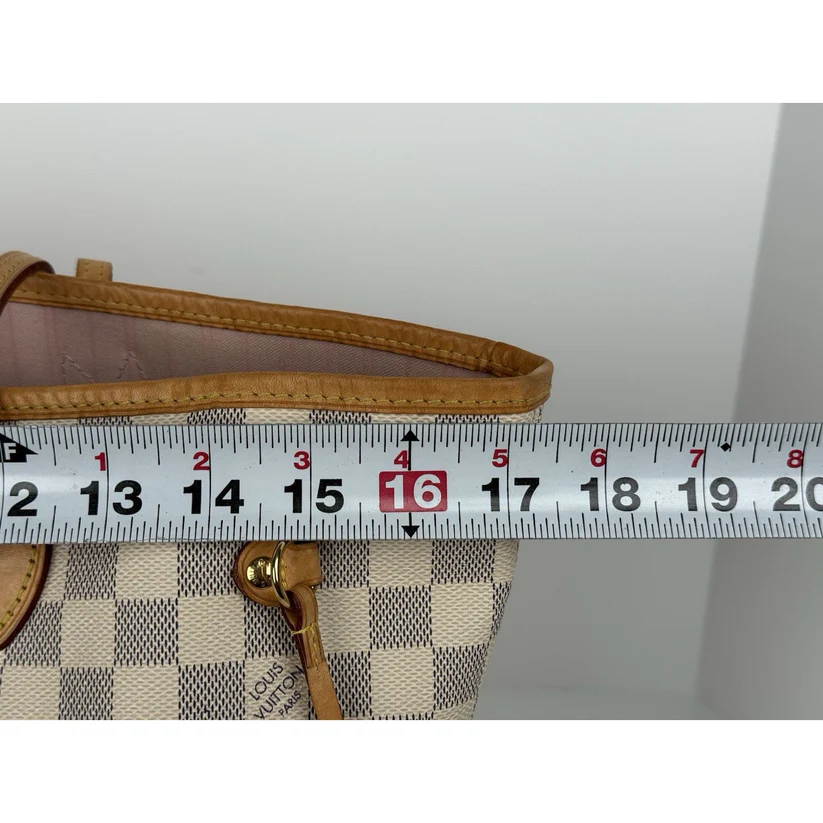 LOUIS VUITTON Neverfull Monogram White Canvas Pink Interior Tote Shoulder Bag - Image 5