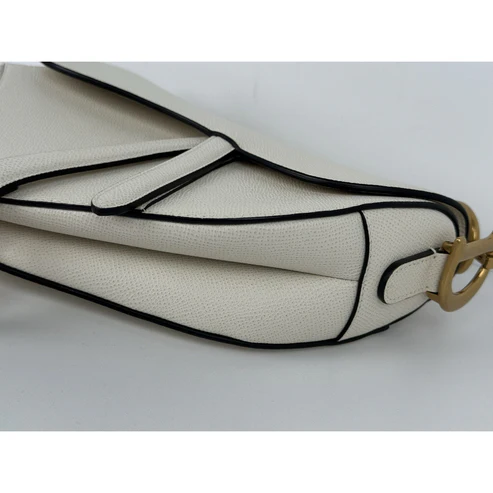 Christian Dior Medium Saddle White Leather Shoulder Bag - Image 13
