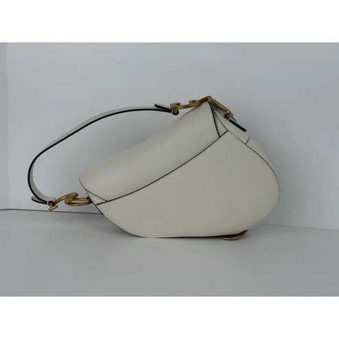 Christian Dior Medium Saddle White Leather Shoulder Bag - Image 4