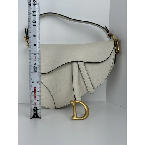 Christian Dior Medium Saddle White Leather Shoulder Bag - Image 5