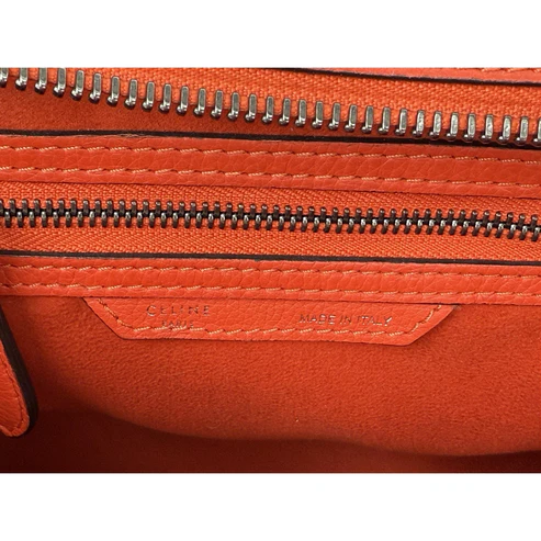 Céline Mini Luggage Tote Red-Orange Leather Handbag - Image 12