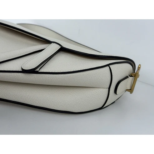 Christian Dior Medium Saddle White Leather Shoulder Bag - Image 6