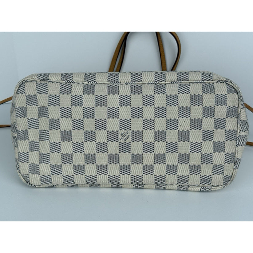 LOUIS VUITTON Neverfull Monogram White Canvas Pink Interior Tote Shoulder Bag - Image 3