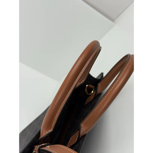 Celine Vertical Cabas Tote Triomphe Coated Canvas - Image 9