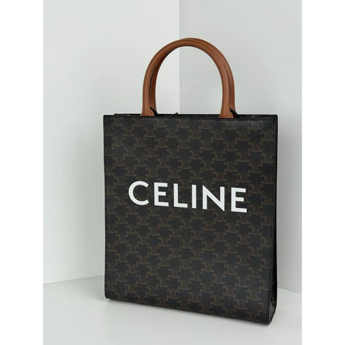 Celine Vertical Cabas Tote Triomphe Coated Canvas