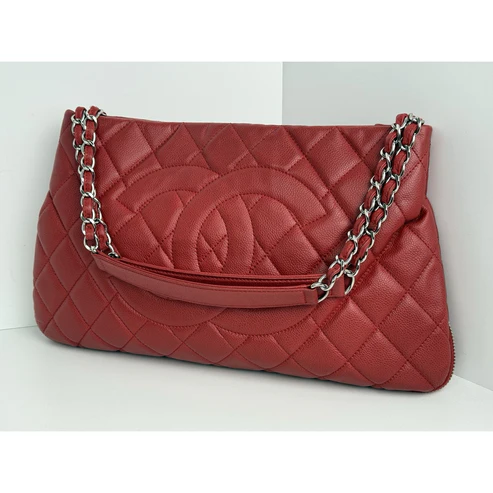 Chanel Timeless Petite Tote in Red Caviar Leather with Gold Hardware