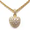 Cartier Diamond Puffy Heart 18Kt Yellow Gold Necklace