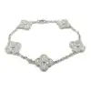 Van Cleef & Arpels Diamond-Paved Vintage Alhambra 18Kt White Gold Bracelet